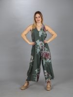 Nyakbakötős len overál