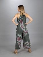 Nyakbakötős len overál