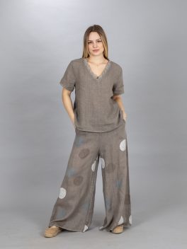 Pöttyös len nadrág