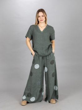 Pöttyös len nadrág