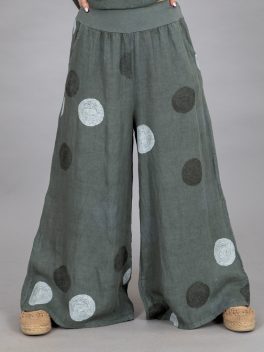 Pöttyös len nadrág