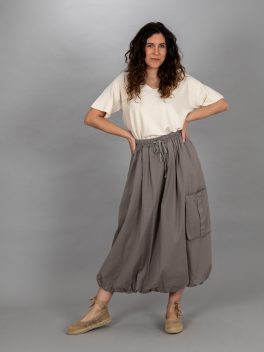 Alul gumis vászon szoknya