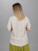 Fodros nyakú len felső