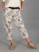 Rózsás vászon nadrág övvel