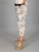 Rózsás vászon nadrág övvel