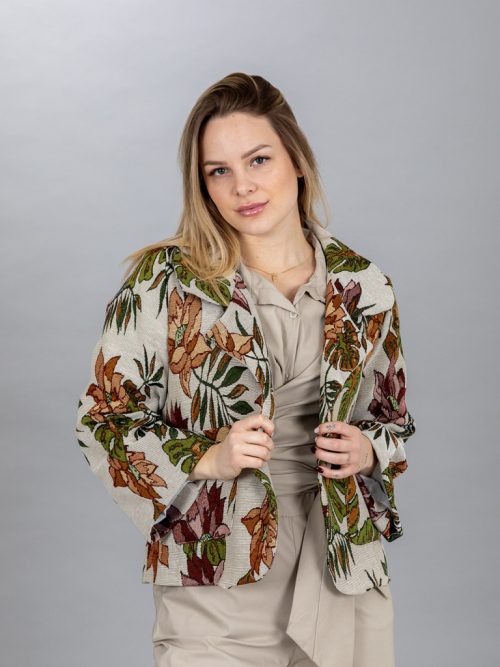 Levél mintás szövet kiskabát