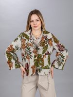 Levél mintás szövet kiskabát