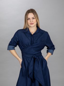 Átkötős farmer ruha