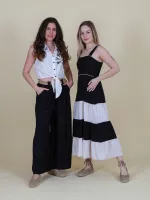 Ujjatlan hímzett top