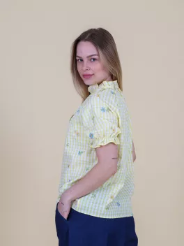 Kockás virág mintás ing